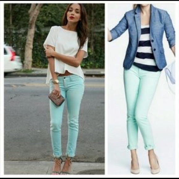J. Crew mint toothpick skinny jeans - Picture 4 of 6